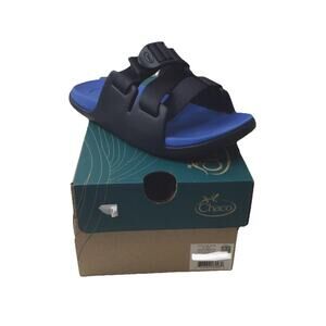 Chaco Youth Boys Chillos Slide Sandal Blue Size 5 Big Kid New Summer Shoes